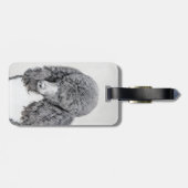 Standard Poodle Black Parti Painting - Hund Art Gepäckanhänger (Rückseite horizontal)