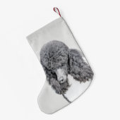 Standard Poodle Black Parti Painting - Hund Art Kleiner Weihnachtsstrumpf (Rückseite (Hängend))