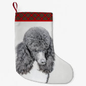 Standard Poodle Black Parti Painting - Hund Art Kleiner Weihnachtsstrumpf (Vorderseite)