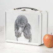 Standard Poodle Black Parti Painting - Hund Art Metall Brotdose (Beispiel)
