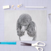 Standard Poodle Black Parti Painting - Hund Art Seidenpapier (Handwerk)