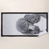 Standard Poodle Black Parti Painting - Hund Art Strandtuch (Vorderseite)