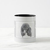 Standard Poodle Black Parti Painting - Hund Art Tasse (Zentrum)