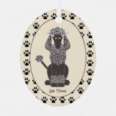 Standard Poodle Black Pet Ornament (Vorderseite)