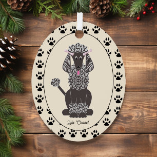 Standard Poodle Black Pet Ornament Aus Metall