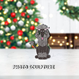 Standard Poodle Black Pet Ornament Fotoskulptur Ornament