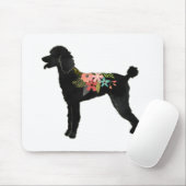 Standard Poodle Dog Breed Boho Floral Silhouette Mousepad (Mit Mouse)