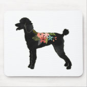 Standard Poodle Dog Breed Boho Floral Silhouette Mousepad (Vorne)