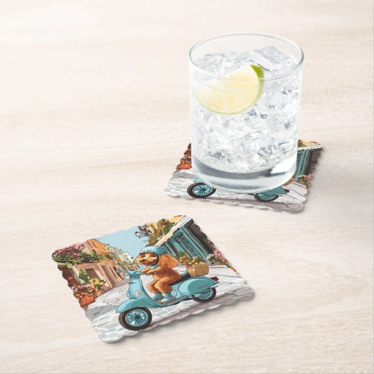 Standard Poodle Dog Riding Scooter Untersetzer (Vor Ort)