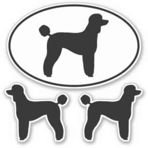 Standard Poodle Dog Silhouetten Vinyl Sticker Set