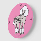 Standard Poodle Dog Thunder_Cove Große Wanduhr (Winkel)