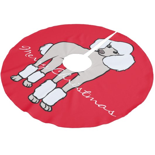 Standard Poodle Dog Thunder_Cove Polyester Weihnachtsbaumdecke (Schrägansicht)
