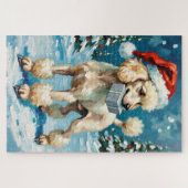 Standard Poodle Eisläufer Weihnachtsgeschenk Hut Puzzle (Horizontal)