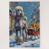 Standard Poodle French Sleigh Christmas Puzzle (Vertikal)