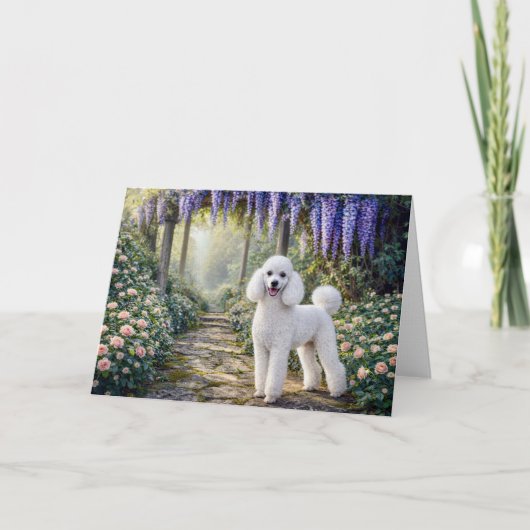 Standard Poodle Garden Blank Card Karte (Vorderseite)