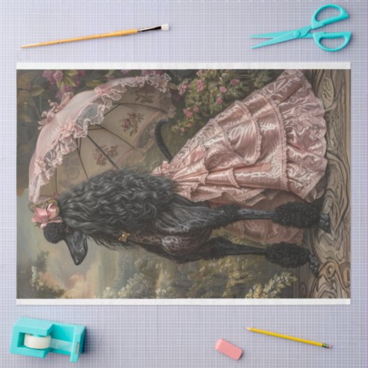 Standard Poodle Heirloom Decoupage Seidenpapier (Basteln)