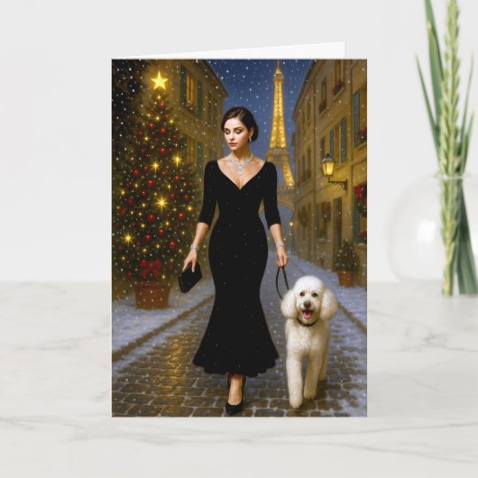 Standard Poodle Holiday Card Feiertagskarte (Vorderseite)