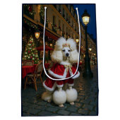 Standard Poodle Holiday Mittlere Geschenktüte (Rückseite)
