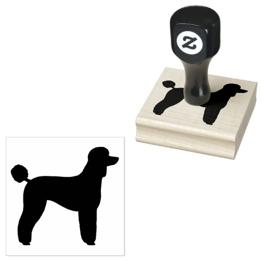 Standard Poodle Hunde Silhouette Gummistempel (Stempel)