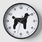 Standard Poodle Hunde Silhouette Uhr (Vorderseite)