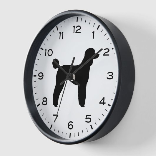 Standard Poodle Hunde Silhouette Uhr (Winkel)
