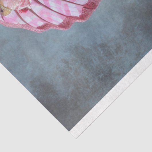 Standard-Poodle in rosa Decouapage gekleidet Seidenpapier (Ausschnitt)