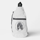 Standard Poodle Malerei Parti Schwarz-weiß Dog Art Crossbody Bag (Vorderseite)
