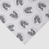 Standard Poodle Malerei Parti Schwarz-weiß Dog Art Seidenpapier (Ausschnitt)