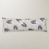 Standard Poodle Malerei Parti Schwarz-weiß Dog Art Seitenschläferkissen (Rückseite)