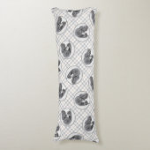 Standard Poodle Malerei Parti Schwarz-weiß Dog Art Seitenschläferkissen (Vorderseite Vertikal)