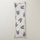 Standard Poodle Malerei Parti Schwarz-weiß Dog Art Seitenschläferkissen (Rückseite (Vertikal))