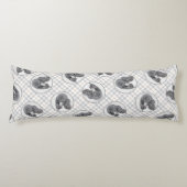 Standard Poodle Malerei Parti Schwarz-weiß Dog Art Seitenschläferkissen (Vorderseite)