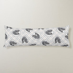 Standard Poodle Malerei Parti Schwarz-weiß Dog Art Seitenschläferkissen