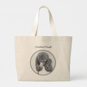 Standard Poodle Malerei Parti Schwarz Weiß Hund Ku Jumbo Stoffbeutel