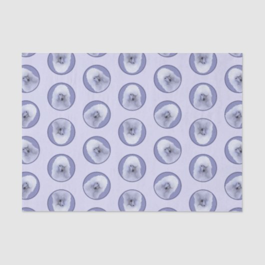 Standard Poodle Malerei White Original Dog Art Seidenpapier (Vorderseite)