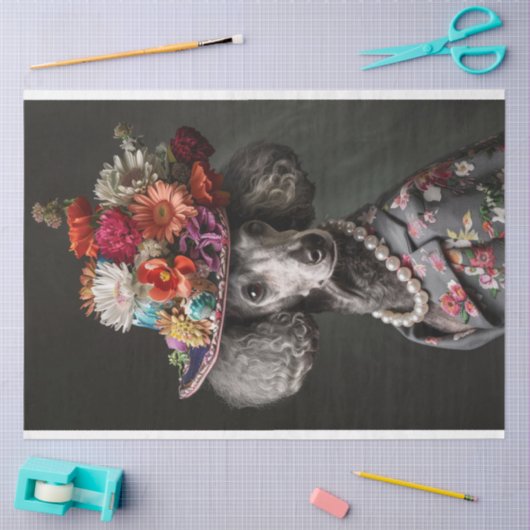 Standard Poodle of High Society Decoupage Seidenpapier (Basteln)