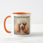 Standard-Poodle-Ölgemälde mit Niedlicher Beschrift Tasse (Links)