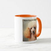 Standard-Poodle-Ölgemälde mit Niedlicher Beschrift Tasse (VorderseiteRechts)