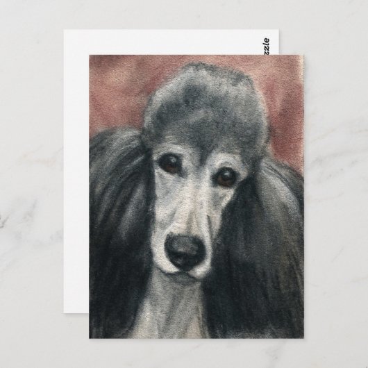 Standard Poodle Original Hunde Kunst Postkarte (Vorne/Hinten)