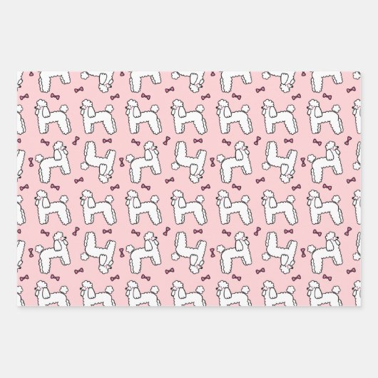 Standard Poodle Pink Dog Wrapping Paper Set Geschenkpapier Set (Vorderseite)