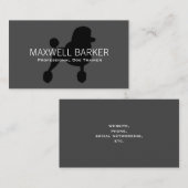 Standard Poodle Silhouette Black auf Grau Visitenkarte (Vorne/Hinten)