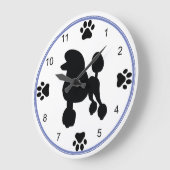 Standard Poodle-Silhouette Große Wanduhr (Winkel)