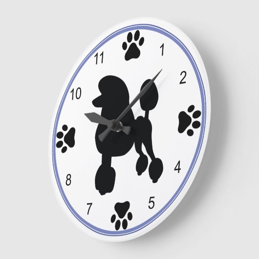 Standard Poodle-Silhouette Große Wanduhr (Winkel)