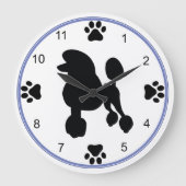 Standard Poodle-Silhouette Große Wanduhr (Vorderseite)
