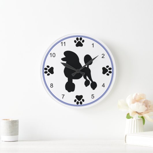 Standard Poodle-Silhouette Große Wanduhr (Zuhause)