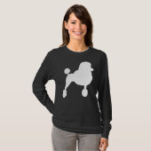 Standard Poodle-Silhouette mit Extravagantem Haars T-Shirt (Vorne ganz)