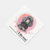 Standard Poodle Wedding Napkins mit Hunden Foto Serviette (Ecke)