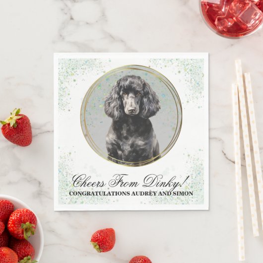 Standard Poodle Wedding Napkins mit Hunden Foto Serviette (Beispiel)