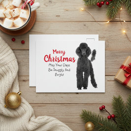 Standard Poodle Weihnachtskarte Feiertagspostkarte