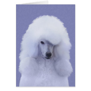 Standard Poodle White Painting - Original Dog Art